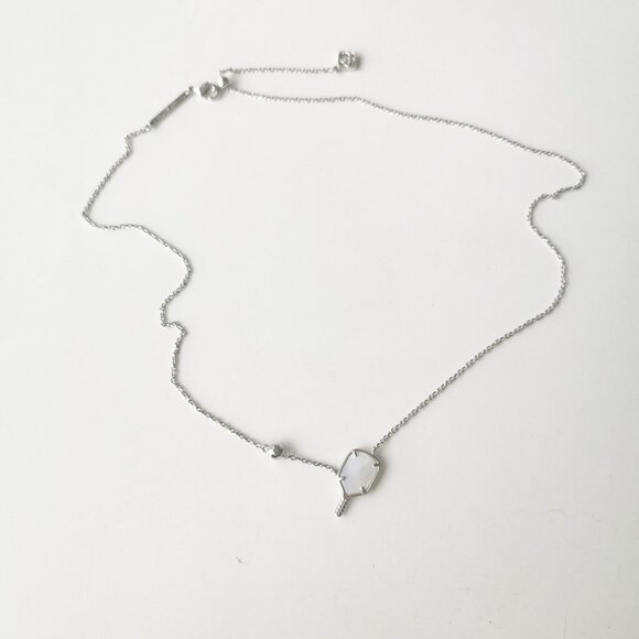 Kendra Scott Pickleball Silver Ivory Mother-of-Pearl Necklace - Picture 3 of 4